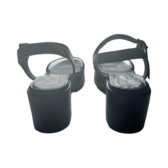 ANTHROPOLOGIE SEYCHELLES Rest Assured Heeled Leather Sandal Black Sz 6 - Picture 2 of 7